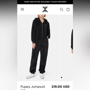 ONEPIECE Black Hooded Onesie - new puppy jumpsuit - small. BRAND NEW WITH TAGS